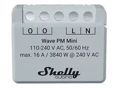 Shelly Wave PM Mini - Smartsvitsj - 1 kanal, lang rekkevidde trådløs - Z-Wave - 868.4 MHz, 864 MHz - lysegrå