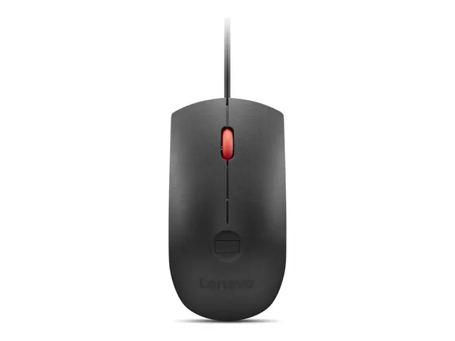 Lenovo - Mus optisk 3 knapper kablet USB svart, rød