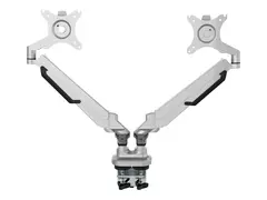 Elivi - Monteringssett (klemme, dobbeltarm med gassløft) for 2 skjermer - plastikk, aluminium, stål - hvit - skjermstørrelse: 17"-32" - skrivebordsmonterbar