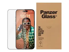 PanzerGlass - Skjermbeskyttelse for mobiltelefon ultrabred passform - glass - rammefarge svart - for Apple iPhone 15 Pro Max