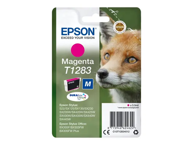 Epson T1283 - M-størrelse - magenta - original - blære med RF/lyd-...