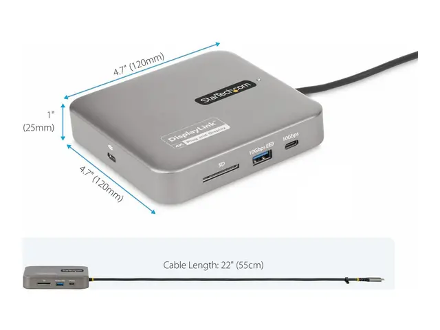 Startech Universal USB C multiport adapter - Apple M1/M2 Dual Disp...