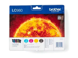 Brother LC980VALBP - 4-pack - svart, gul, cyan, magenta original - blister - blekkpatron - for Brother DCP-145, 163, 165, 195, 365, 373, 375, 377, MFC-250, 255, 290, 295, 297