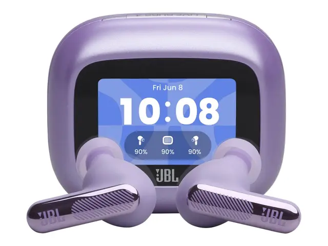 JBL LIVE Beam 4 - True wireless-hodetelefoner med mikrofon i øret - Bluetooth - aktiv støydemping - purpur 