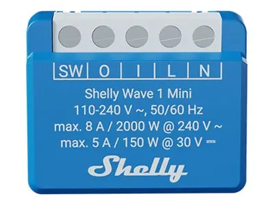 SHELLY Wave 1 Mini EU LR Support Smart Switch QTSW-0A1X8EU 
