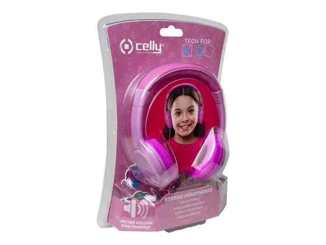 Celly KidsBeat - Hodetelefoner on-ear kablet 3,5 mm jakk rosa