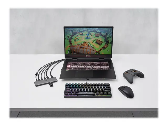 CORSAIR USB100 - Hub 4 x SuperSpeed USB 3.0 + 3 USB-C stasjonær