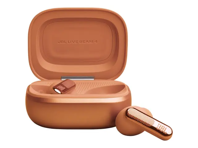 JBL LIVE Beam 4 - True wireless-hodetelefoner med mikrofon i øret - Bluetooth - aktiv støydemping - oransje 
