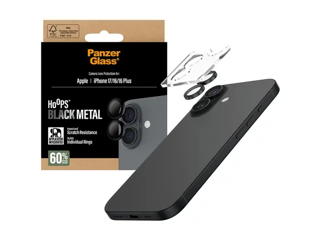 PanzerGlass Hoops - Linsebeskytter for mobiltelefon svart Apple iP...