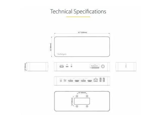 StarTech.com USB-C & USB-A Dock, Hybrid Universal Laptop Docking S...