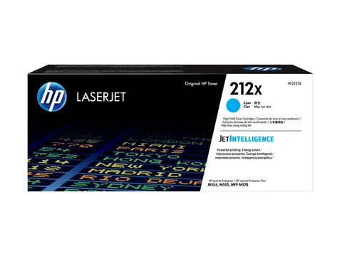 HP 212X - H&#248;y ytelse - cyan - original - LaserJet tonerpatron (W2121X) - for Color LaserJet Enterprise M555, MFP M578; LaserJet Enterprise Flow MFP M578