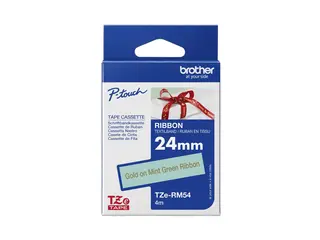 Brother TZe-RM54 - Sateng - gull på myntegrønt Rull (2,4 cm x 4 m) 1 kassett(er) båndtape - for Brother PT-D600; P-Touch PT-2430, 2700, 3600, 7500, 7600, 9800, D800, E550, H500, P750