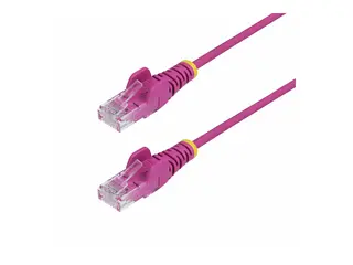 StarTech.com 50cm Pink Slim CAT6 Ethernet Cable, Snagless, 28AWG, LSZH Koblingskabel - RJ-45 (hann) til RJ-45 (hann) - 50 cm - 3.6 mm - UTP - CAT 5/5e/6 - IEEE 802.3bt - halogenfri, uten hindringer - rosa