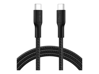 Belkin BoostCharge - USB-kabel 24 pin USB-C (hann) til 24 pin USB-C (hann) - 2 m - USB Power Delivery (240 W), flettet kabel - svart