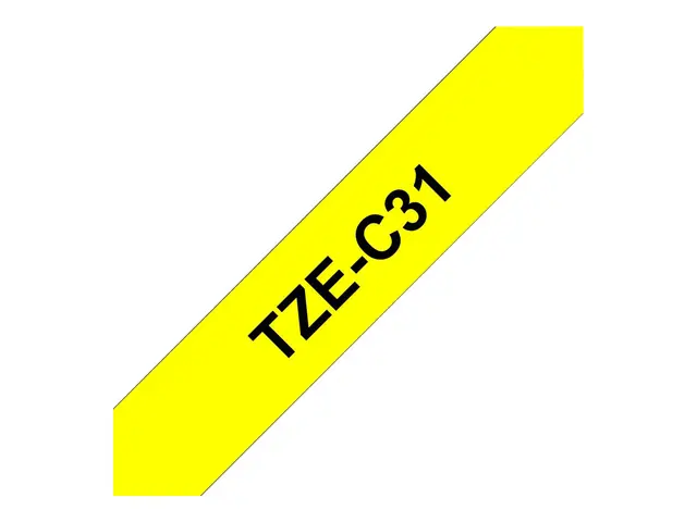 Brother TZe-C31 - Svart på fluorescerende gult Rull (1,2 cm x 5 m)...