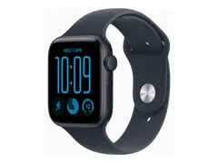 Apple Watch SE 3 (GPS) - 44 mm - midnattsaluminium smartklokke med sportsbånd - gummi - marineblå - båndbredde: S/M - 64 GB - Wi-Fi 4, Bluetooth - 32.9 g