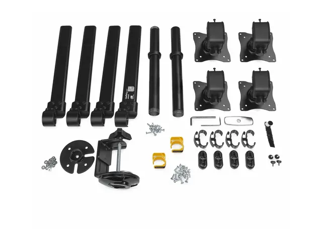 StarTech.com Desk Mount Quad Monitor Arm, Ergonomic VESA 4 2x2 up ...