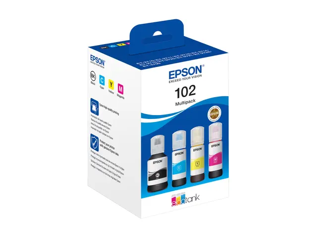Epson 102 Multipack - 4-pack svart, gul, cyan, magenta original bl...