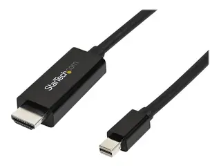 Startech Mini DisplayPort to HDMI Adapter Cable mDP to HDMI Adapter with Built-in Cable - Black - 3 m (10 ft.) - Ultra HD 4K 30Hz (MDP2HDMM3MB) - Adapterkabel - Mini DisplayPort hann til HDMI hann - 3 m - svart - 4K-støtte