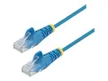 STARTECH.COM 0.5 m CAT6 Cable - Slim CAT6 Patch Cord - Blue - Snagless RJ45 C