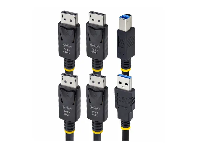 StarTech.com 6ft (1.8m) Dual-DisplayPort and USB 5Gbps KVM Cable -...