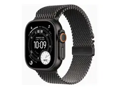 Apple Watch Ultra 3 - 49 mm - svart titan Ja smartklokke med fint strikket l&#248;kke - b&#229;ndbredde: L - 64 GB - LTE, NFC, Wi-Fi 4, UWB, Bluetooth - 5G - 61.8 g
