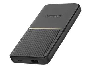 OtterBox - Str&#248;mbank - 10000 mAh 18 watt - 3 A - PD 3.0, QC 3.0, Fast Charge, Apple Fast Charge, AFC, Huawei Fast Charge, PE 2.0+, SFCP, USB BC 1.2 - 2 utgangskontakter (USB, 24 pin USB-C) - p&#229; kabel: USB-C - skumringssvart
