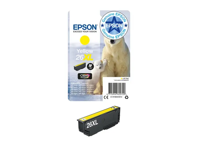 Epson 26XL - 8.7 ml XL gul original blister blekkpatron for Expres...