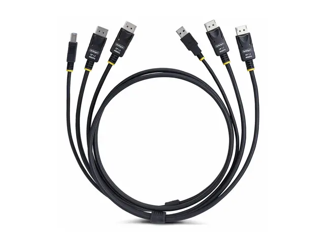 StarTech.com 6ft (1.8m) Dual-DisplayPort and USB 5Gbps KVM Cable -...