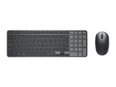 Dell Pro 7 KM746 - Tastatur- og mussett - oppladbar, kompakt trådløs - 2.4 GHz, Bluetooth - QWERTY - Spansk - svart