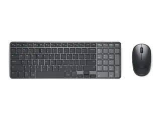 Dell Pro 7 KM746 - Tastatur- og mussett - oppladbar, kompakt trådløs - 2.4 GHz, Bluetooth - QWERTY - US International - svart