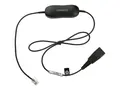 Jabra Smart Cord - Hodetelefonkabel svart - for Cisco IP Phone 78XX; BIZ 2300; Mitel 74XX; Dialog 42XX, 44XX, 5446; Snom 71X