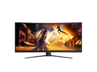 AOC Gaming CU34G4 - LED-skjerm gaming - kurvet - 34&quot; - 3440 x 1440 UWQHD @ 180 Hz - Fast VA - 2500:1 - HDR10 - 0.5 ms - 2xHDMI, DisplayPort - svart, r&#248;d