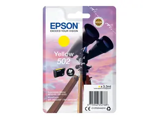Epson 502 - 3.3 ml - gul - original - blister blekkpatron - for Expression Home XP-5100, 5105, 5150, 5155; WorkForce WF-2860, 2865, 2880, 2885