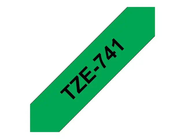 Brother TZe-741 - Selv-adhesiv sort på grønt Rull (1,8 cm x 8 m) 1...