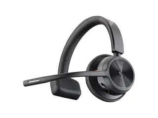 HP Poly Voyager 4310 - Voyager 4300 UC series hodesett - on-ear - Bluetooth - trådløs, kablet - USB-C, USB-A via Bluetooth-adapter - svart - Certified for Microsoft Teams