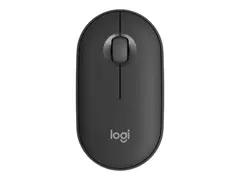 Logitech Pebble Mouse 2 M350s - Mus optisk - 3 knapper - tr&#229;dl&#248;s - Bluetooth 5.2 LE - tonal grafitt