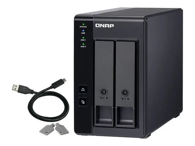 QNAP TR-002 - Harddiskarray - 2 brønner (SATA-600) - USB 3.1 Gen 2...