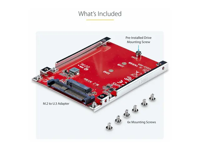 StarTech.com M.2 to U.3 Adapter, For NVMe SSDs, PCIe Drive 2.5inch...
