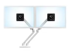 Ergotron MXV - Monteringssett (C-klemme, dobbeltartikuleringsarm) for 2 skjermer - stål - hvit - skjermstørrelse: inntil 24" - skrivebordsmonterbar