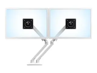 Ergotron MXV - Monteringssett (C-klemme, dobbeltartikuleringsarm) for 2 skjermer - stål - hvit - skjermstørrelse: inntil 24" - skrivebordsmonterbar
