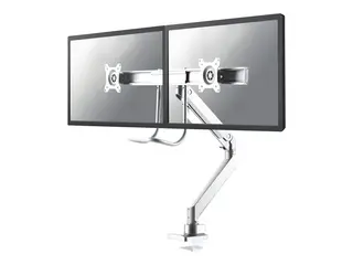 Neomounts NM-D775DX - Monteringssett full bevegelse - for 2 LCD-skjermer - aluminium - hvit - skjermst&#248;rrelse: 10&quot;-32&quot; - klemmemonterbar, malje, skrivebordsmonterbar