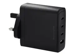dbramante1928 - Strømadapter - 140 watt - 4 utgangskontakter (3 x USB-C, USB) svart