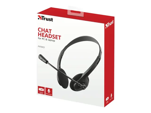 Trust Primo Chat Headset - Hodesett - on-ear - kablet - 3,5 mm jakk