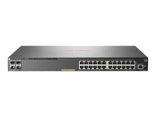 HPE Aruba 2930F 24G PoE+ 4SFP+ TAA - Switch L3 - Styrt - 24 x 10/100/1000 (PoE+) + 4 x 1 Gigabit / 10 Gigabit SFP+ (opplink) - rackmonterbar - PoE+ (370 W) - TAA-samsvar