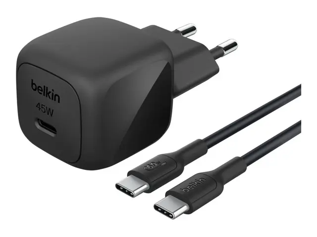 Belkin BoostCharge - Strømadapter kompakt 45 watt Power Delivery 3...