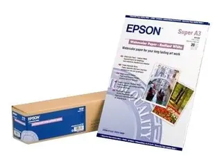 EPSON Watercolor Paper - Matt - strålende hvit Rull A1 (61,0 cm x 18 m) - 190 g/m² - 1 rull(er) vannfargeteksturpapir - for SureColor SC-P10000, P20000, P6000, P7000, P7500, P8000, P9000, P9500, T3200, T5200, T7200