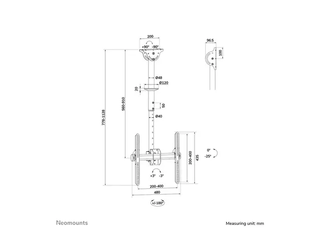 Neomounts NM-C440 - Brakett full bevegelse for LCD-skjerm svart sk...
