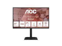 AOC 27E4U - LED-skjerm - 27" - 1920 x 1080 Full HD (1080p) @ 120 Hz IPS - 300 cd/m² - 1500:1 - 4 ms - HDMI, VGA, DisplayPort - høyttalere - svart