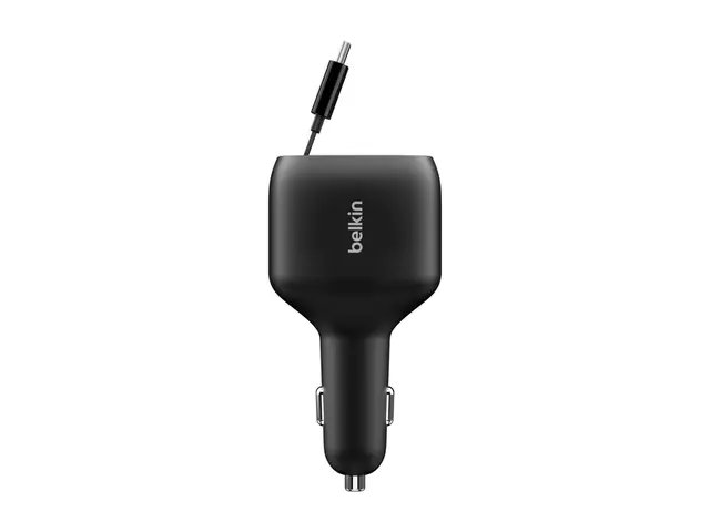 Belkin BoostCharge - Bilstrømadapter retraktabel 75 watt Fast Char...